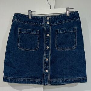 GAP denim button up A-line skirt